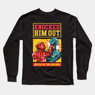 knocked him out robot pixel Long Sleeve T-Shirt